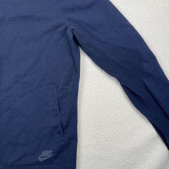 Nike Sportswear Tech Knit Bomber Jacket Men’s Sz M Navy Blue Full Zip 810558 451 - Picture 8 of 12
